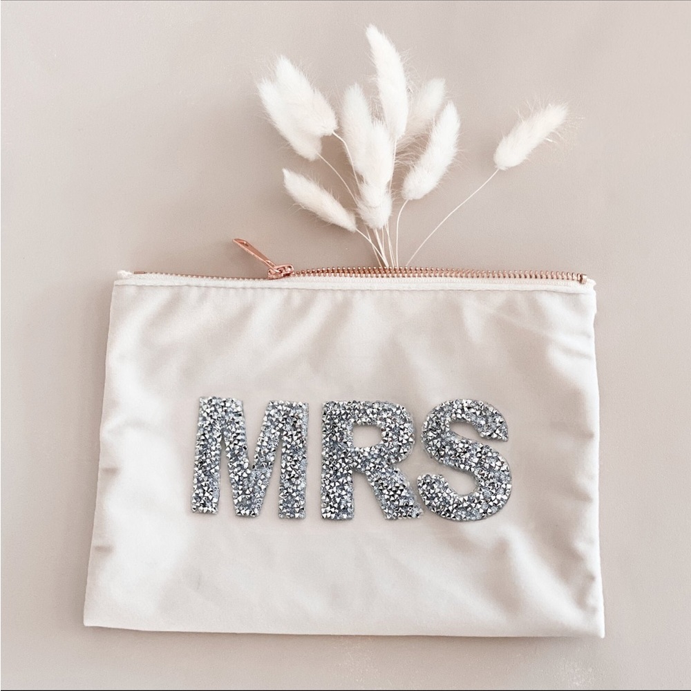 Mrs Make Up Bag Velvet Honeymoon Bride Gift Bag Cosmetic Bag Bride Gift Ideas